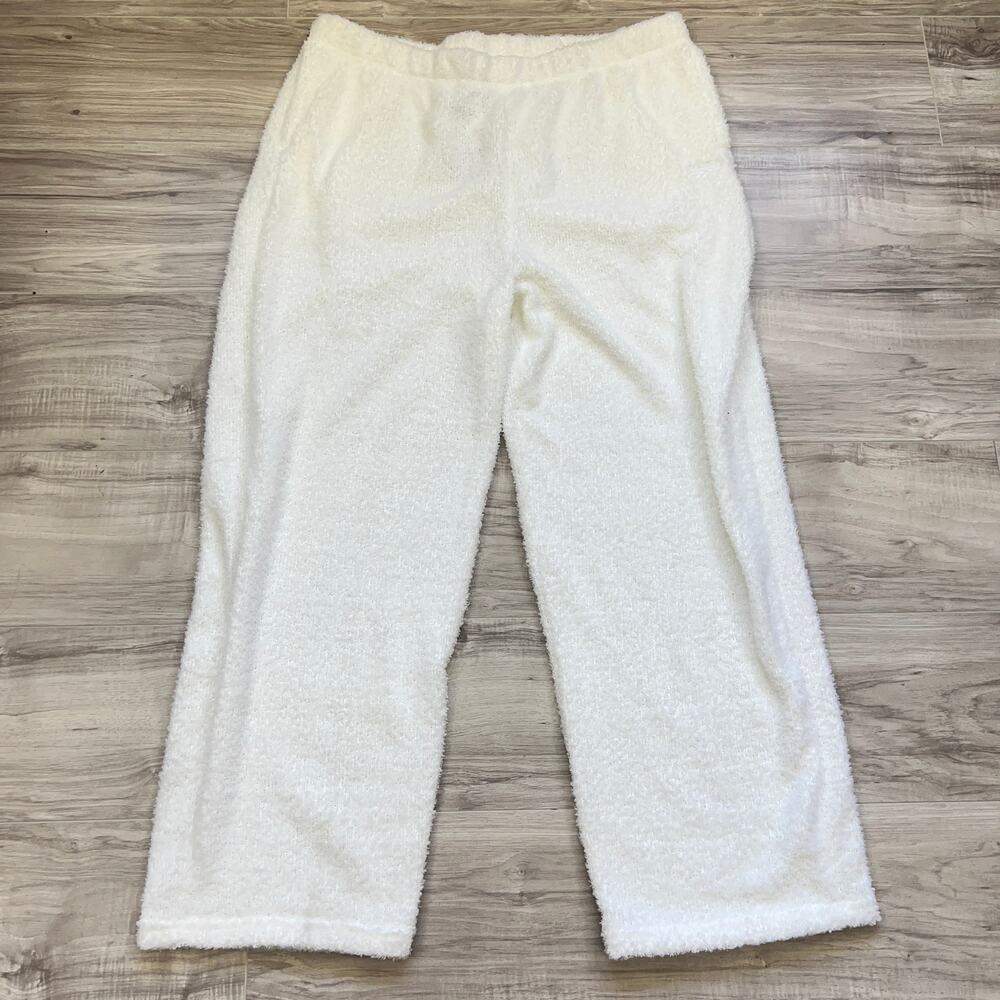 Reebok White Wide Leg Cozy Pants with Pockets Size XL